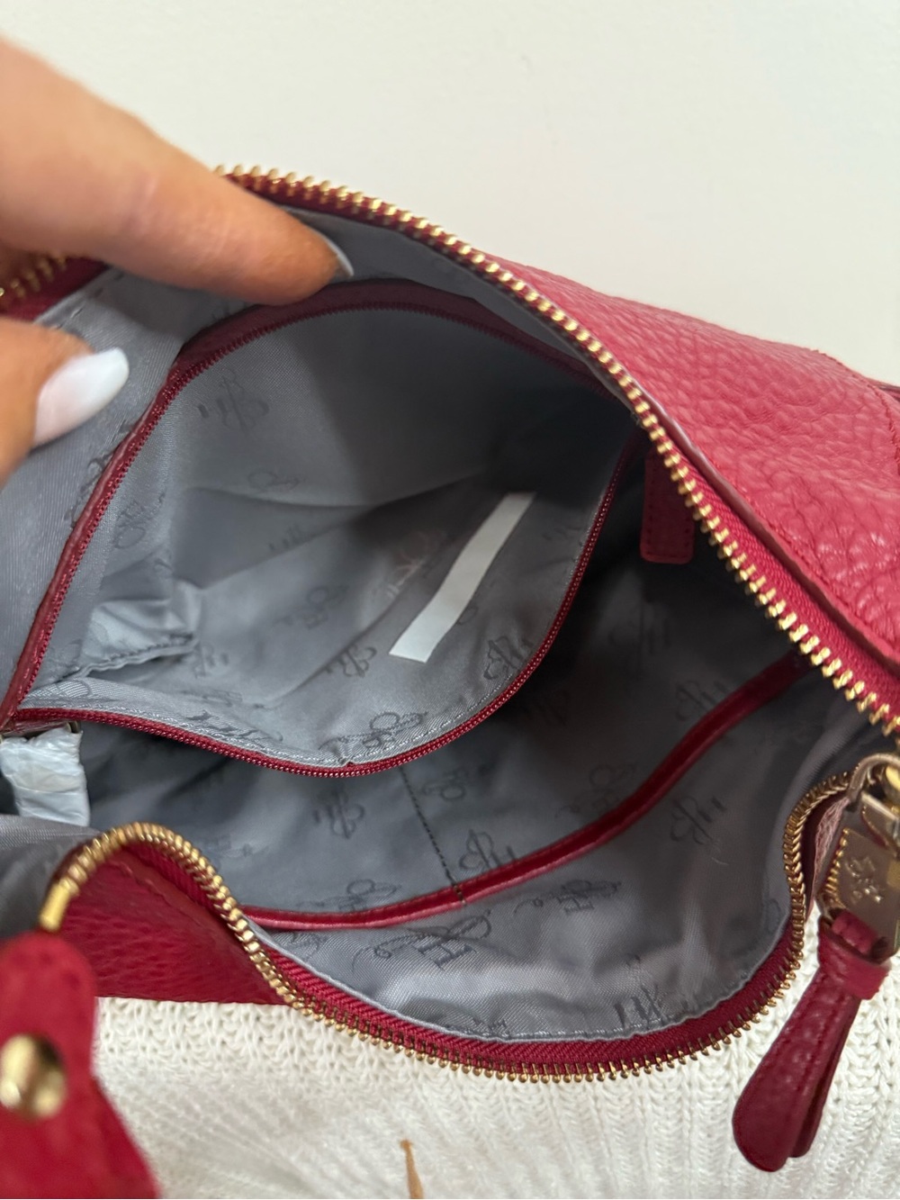 Cole Haan NWT  Pebbled Leather Hobo Bag in Velvet Red - Picture 13 of 14